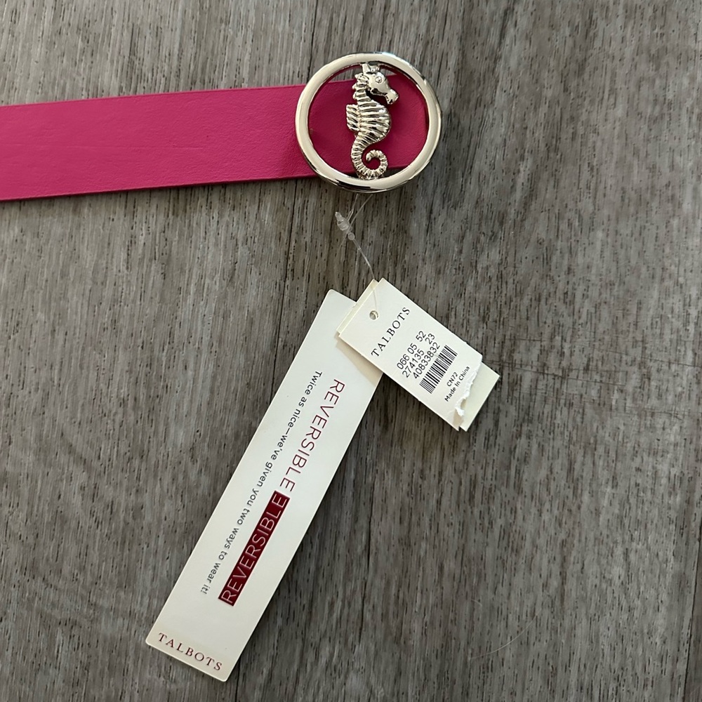 Talbots Fuchsia Belt with Seahorse Accent